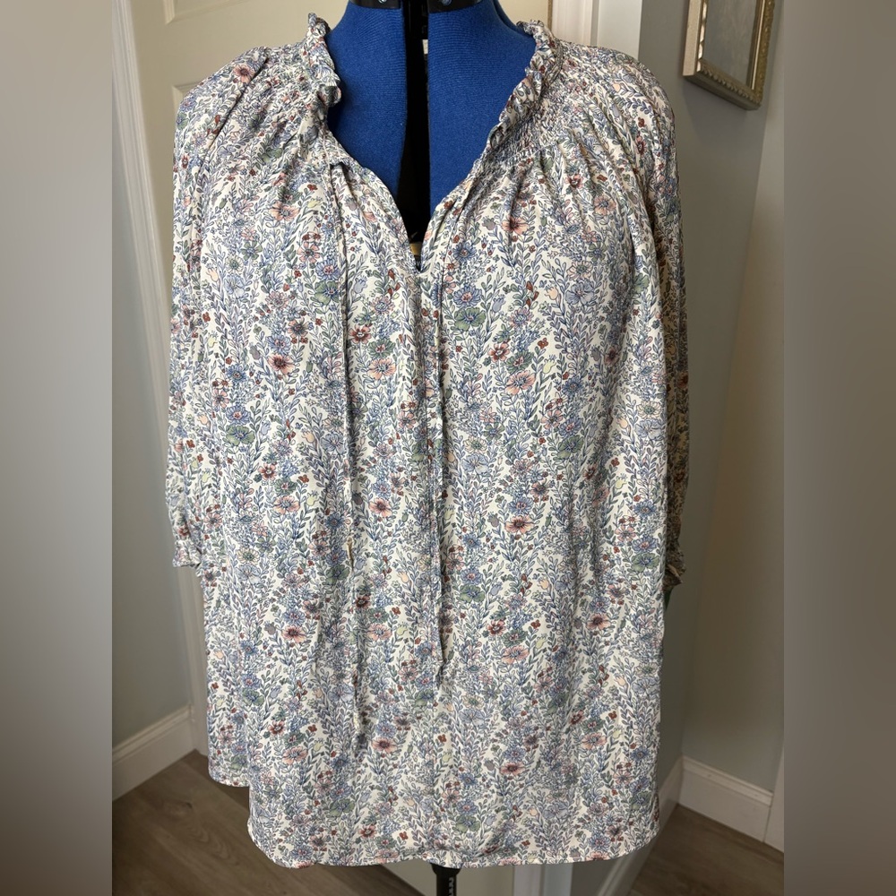 J. Jill Multicolor Floral women  top 3/4 sleeves size XL. K